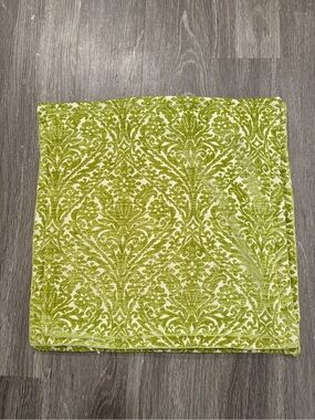 Damask Velvet Chartreuse Decorative Pillow Covers Set 2